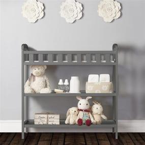 img 1 attached to 🛏️ Dream On Me Emily Changing Table - Steel Grey, 36.5x20x39 Inch (Pack of 1)