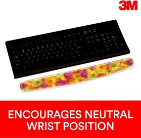 img 3 attached to 🌼 3M Gel Wrist Rest for Keyboards - Comfortable Soothing Gel with Durable, Easy to Clean Cover - 18-inch - Fun Daisy Design - WR308DS