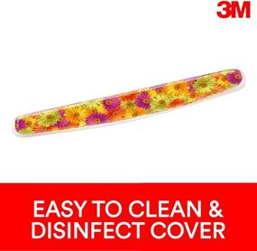 img 1 attached to 🌼 3M Gel Wrist Rest for Keyboards - Comfortable Soothing Gel with Durable, Easy to Clean Cover - 18-inch - Fun Daisy Design - WR308DS