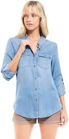 img 1 attached to Instar Mode Womens Classic Chambray Outdoor Recreation in Outdoor Clothing