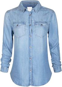 img 3 attached to Instar Mode Womens Classic Chambray Outdoor Recreation in Outdoor Clothing