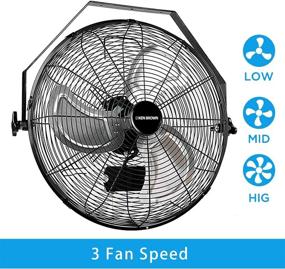 img 3 attached to 🔥 18 Inch High Velocity Industrial Wall Fan by KEN BROWN - Powerful 4012CFM, 3 Speeds for Industrial, Commercial, Residential, and Shop Applications - ETL Safety Listed