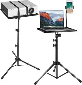 img 4 attached to Versatile Laptop Floor Stand with Adjustable Height and 📱 Phone Holder - Perfect for Stage, Studio, and Outdoor Movies