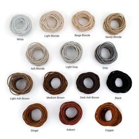 img 2 attached to 🎈 40 Count Heliums Beige Blonde Thin 2mm Hair Elastics, Color Match Hair Ties for Fine Hair, Standard Size of 1.75 Inches