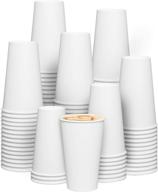 ☕ [bulk pack] 16 oz. disposable white paper hot coffee cups - perfect for coffee shops and events! logo