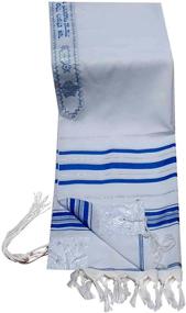 img 1 attached to 🔹 Acrylic Tallit Prayer Shawl: Blue and Silver Imitation Wool, 24"L X 72"W