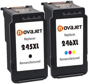 img 3 attached to 🖨️ Novajet Remanufactured Ink Cartridge for Canon PIXMA MX492 MG2520 MG2420 MG2522 - PG-245XL 245 XL CL-246XL 246 XL - Show Ink Level (1 Black + 1 Tri-Color)