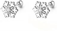 ❄️ hypoallergenic sterling silver snowflake cartilage earrings - girls' jewelry logo