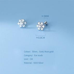 img 1 attached to ❄️ Hypoallergenic Sterling Silver Snowflake Cartilage Earrings - Girls' Jewelry