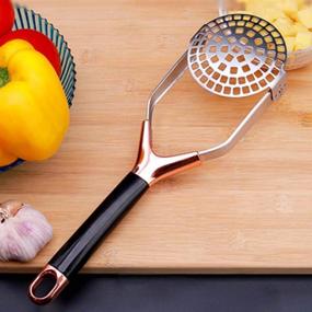 img 3 attached to 🥔 Meaartem Golden Potato Masher - Stainless Steel Heavy Duty Masher with Long Handle & Collapsible Design: Ultimate Kitchen Tool