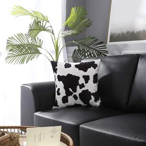 img 1 attached to 🐄 CARRIE HOME 18x18 Cow Print Pillow Covers - Set of 2 Faux Cowhide Fur Throw Pillow Covers for Farmhouse Décor, Couch, Home, and Party