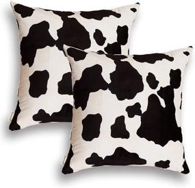 img 4 attached to 🐄 CARRIE HOME 18x18 Cow Print Pillow Covers - Set of 2 Faux Cowhide Fur Throw Pillow Covers for Farmhouse Décor, Couch, Home, and Party