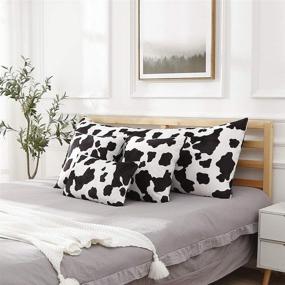 img 3 attached to 🐄 CARRIE HOME 18x18 Cow Print Pillow Covers - Set of 2 Faux Cowhide Fur Throw Pillow Covers for Farmhouse Décor, Couch, Home, and Party