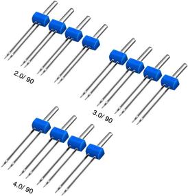 img 3 attached to 🧵 Shappy Twin Needles - 12 Piece Set of Double Twin Needles with Plastic Box for Household Sewing Machine in 3 Sizes Mixed - 2.0/90, 3.0/90, 4.0/90