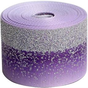 img 4 attached to 🌈 Tvoip Tie Dye Glitter Rainbow Ribbon - 1-1/2"(38mm) x10 Yards - Purple