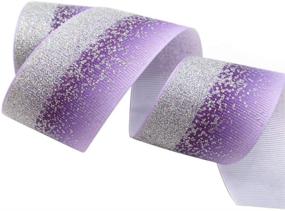 img 3 attached to 🌈 Tvoip Tie Dye Glitter Rainbow Ribbon - 1-1/2"(38mm) x10 Yards - Purple