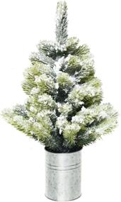 img 4 attached to 🎄 Rocinha 21 Inch Mini Christmas Tree: Exquisite Tabletop Decor with Metal Base, Artificial Tiny Xmas Tree for Indoor Christmas Decoration