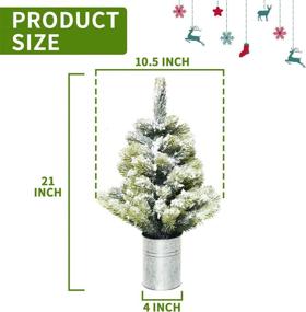 img 3 attached to 🎄 Rocinha 21 Inch Mini Christmas Tree: Exquisite Tabletop Decor with Metal Base, Artificial Tiny Xmas Tree for Indoor Christmas Decoration
