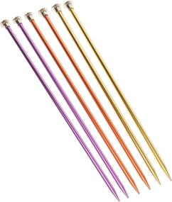 img 3 attached to Boye Anodized Aluminum Metal Knitting Needle Set, 6pc, US Sizes 6'' - 8'' for Precise Knitting Projects