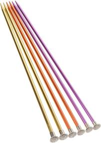 img 2 attached to Boye Anodized Aluminum Metal Knitting Needle Set, 6pc, US Sizes 6'' - 8'' for Precise Knitting Projects