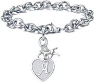 turandoss horse gifts: engraved 26 letters initial charm bracelet - stainless steel horse lover bracelet for girls logo