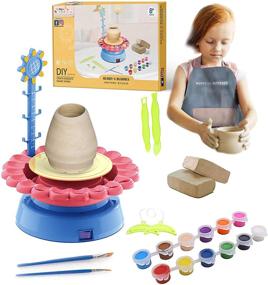 img 4 attached to 🔌 Buddy N Buddies: Upgraded Pottery Studio USB Charger & Clay Pottery Wheel Craft Kit for Kids Age 8 and Up - Air Dry Sculpting Clay and Craft Paint Kit Included - Educational Toy for Kids (Blue)