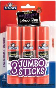 img 3 attached to 🖍️ Elmer's E579 Jumbo Disappearing Purple School Glue Stick - 9 Sticks Total (3 Packs of 3 Sticks), 1.4 Ounce