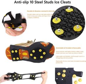 img 2 attached to ❄️ Fiersh Ice Cleats - Snow Grips Crampons Anti-Slip Traction Cleats Ice & Snow Grippers for Shoes and Boots - 10 Steel Studs Slip-on Stretch Footwear for Women Men Kids (Includes Extra 10 Studs)