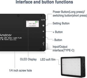 img 2 attached to Андоер Z1 RGB Видео-свет: Портативный, настраиваемый по цвету и яркий заполняющий свет для фотографии камеры, YouTube, студии и блогов - Температура 2500К-8500К, аккумулятор 3000 мАч