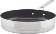 🍳 kitchenaid stainless steel nonstick round grill pan/griddle, 10.25 inch - 3-ply base logo