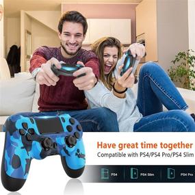 img 3 attached to 🎮 GOLDJU PS4 Wireless Controller, Gamepad Compatible with PS4/PS4 Slim/PS4 Pro (Blue Camo)