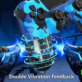 img 1 attached to 🎮 GOLDJU PS4 Wireless Controller, Gamepad Compatible with PS4/PS4 Slim/PS4 Pro (Blue Camo)