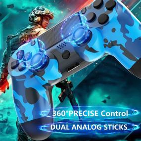 img 2 attached to 🎮 GOLDJU PS4 Wireless Controller, Gamepad Compatible with PS4/PS4 Slim/PS4 Pro (Blue Camo)