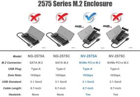 img 2 attached to 💨 Внешний адаптер NV-2575A с высокоскоростным накопителем NVMe M.2 SSD USB 3.1 Gen2 - мобильный корпус для диска с интерфейсом 10Gbps PCIe NVMe, без использования инструментов, в комплекте теплоотвод