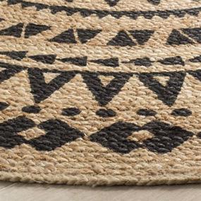 img 3 attached to Safavieh Natural Fiber Round Collection NF802K Handmade Boho 🎨 Mandala Braided Jute Area Rug - Black, 3' x 3' Round