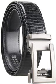 img 4 attached to 🔒 Genuine Leather Automatic Ratchet Buckle