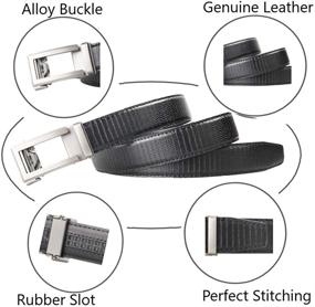 img 2 attached to 🔒 Genuine Leather Automatic Ratchet Buckle