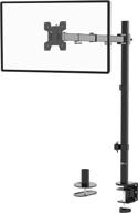 wali extra tall single lcd monitor mount - fully adjustable desk mount for screens up to 27 inches, 22lbs capacity (model m001xl) in black logo