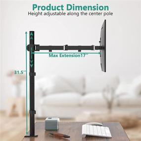 img 1 attached to WALI Extra Tall Single LCD Monitor Mount - Fully Adjustable Desk Mount for Screens up to 27 inches, 22lbs Capacity (Model M001XL) in Black