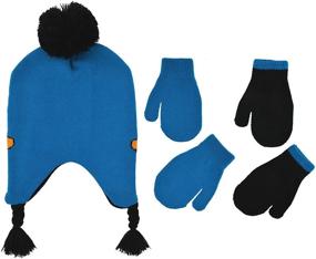 img 3 attached to 🧢 Disney Boys Mickey Mouse Winter Hat and 2 Pairs of Mittens or Gloves Set (Ages 2-7)