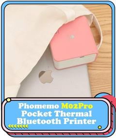 img 3 attached to 🖨️ Phomemo M02Pro Mini Pocket Printer - Portable Wireless Sticker Printer for iOS & Android - Hot Pink