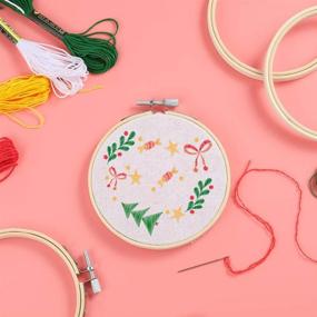 img 2 attached to 🧵 Caydo 24-Piece 4 Inch Embroidery Hoops: Bulk Wholesale Cross Stitch Hoop Rings for Art Craft, Sewing, and Christmas Decoration