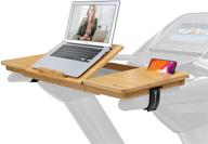 🌿 nnewvante adjustable treadmill laptop stand workstation tray - universal attachable desk for tablets, mobile devices, notebooks, books - made of natural bamboo logo