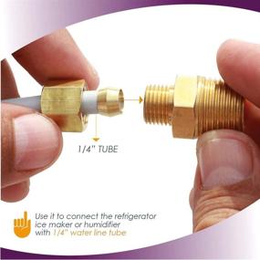 img 2 attached to 🔧 Ice Maker Water Line Brass Tube Fitting: 3/8" Male x 1/4" Compression (2 Pack) - Top Quality!