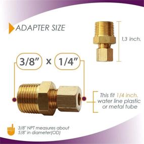 img 3 attached to 🔧 Ice Maker Water Line Brass Tube Fitting: 3/8" Male x 1/4" Compression (2 Pack) - Top Quality!