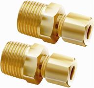 🔧 ice maker water line brass tube fitting: 3/8" male x 1/4" compression (2 pack) - top quality! logo