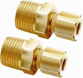 img 4 attached to 🔧 Ice Maker Water Line Brass Tube Fitting: 3/8" Male x 1/4" Compression (2 Pack) - Top Quality!