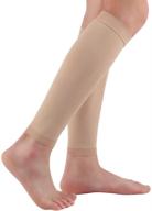 👣 halsy women's footless compression socks - 2 pairs, medical calf compression sleeve (20-30mmhg) for swelling, shin splint, varicose veins, edema, nurses & maternity логотип