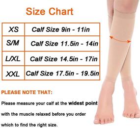 img 3 attached to 👣 Halsy Women's Footless Compression Socks - 2 Pairs, Medical Calf Compression Sleeve (20-30mmHg) for Swelling, Shin Splint, Varicose Veins, Edema, Nurses & Maternity