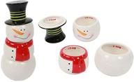 🎅 dei christmas morning snowman measuring cup set: 4 piece ceramic festive kitchen accessories logo